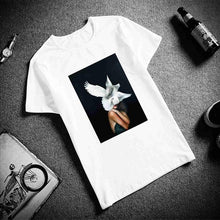 Load image into Gallery viewer, Birds Butterfly Feather  Cotton O Neck T Shirt
