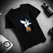 Load image into Gallery viewer, Birds Butterfly Feather  Cotton O Neck T Shirt