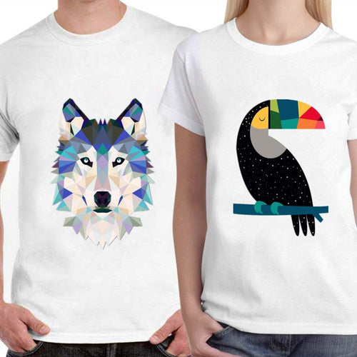Bird Panda Wolf Geometric T-Shirt